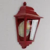 Außenwandleuchte Höhe 32,5cm Halbschale Rot mit reflektierender Rückwand