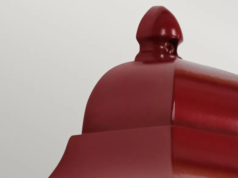 Außenwandleuchte Höhe 32,5cm Halbschale Rot mit reflektierender Rückwand
