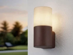 Außenwandleuchte HOOSIC aus Aluminium in Rostoptik E27, Höhe 17,5cm