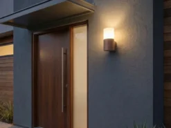 Außenwandleuchte HOOSIC aus Aluminium in Rostoptik E27, Höhe 17,5cm