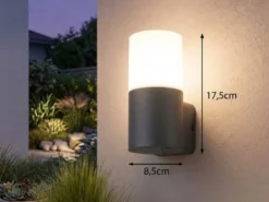 Außenwandleuchte HOOSIC aus Aluminium in Anthrazit E27, Höhe 17,5cm