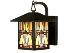 Außenwandleuchte INGLENOOK Laterne im Tiffany Design, Höhe 29cm
