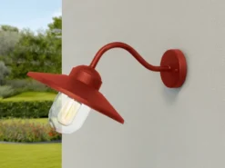 Außenwandleuchte KLAMPENBORG aus Edelstahl Rot, Ausladung 42cm