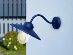 Außenwandleuchte KLAMPENBORG aus Edelstahl Blau, Ausladung 42cm