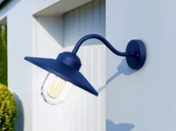 Außenwandleuchte KLAMPENBORG aus Edelstahl Blau, Ausladung 42cm