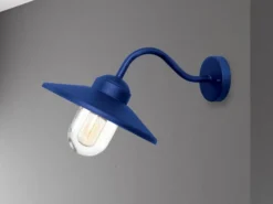 Außenwandleuchte KLAMPENBORG aus Edelstahl Blau, Ausladung 42cm