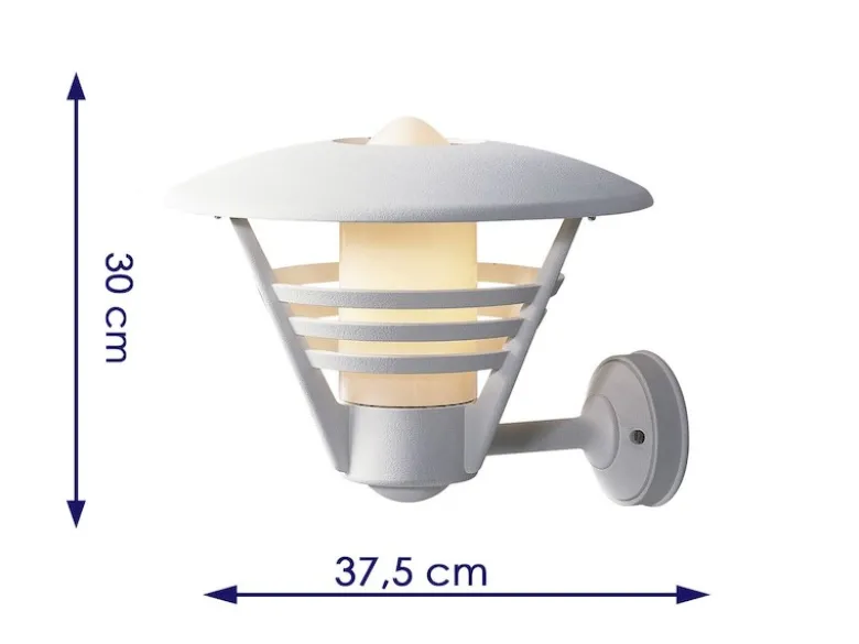 Außenwandleuchte / Laterne GEMINI, Alu weiß / Opalglas, Hausbeleuchtung modern