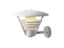 Außenwandleuchte / Laterne GEMINI, Alu weiß / Opalglas, Hausbeleuchtung modern