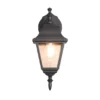 Außenwandleuchte Laterne hängend, Aluminium Schwarz mit E27 LED, Höhe 34cm