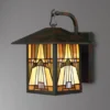 Außenwandleuchte Laterne im Tiffany Design, Höhe 31cm mit E27 LED