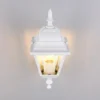 Außenwandleuchte Laterne stehend, Aluminium Weiß mit E27 LED, Höhe 34cm
