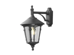 Außenwandleuchte LED Laterne hängend Aluminium Schwarz, Höhe 44cm