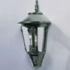 Außenwandleuchte LED Laterne Halbschale Aluminium Grün, Höhe 44cm