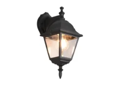 Außenwandleuchte LIVENZA Laterne hängend Aluminium Schwarz, Höhe 34cm