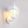 Außenwandleuchte LIVENZA Laterne stehend, Aluminium Weiß, Höhe 34cm