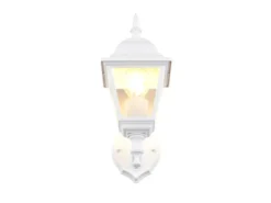 Außenwandleuchte LIVENZA Laterne stehend, Aluminium Weiß, Höhe 34cm