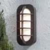 Außenwandleuchte LOKE, Aluminium Schwarz & Opalglas, Höhe 36cm
