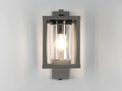Außenwandleuchte LUNGA Anthrazit in Laternenoptik, Höhe 33cm