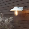 Außenwandleuchte MANI aus Aluminium Weiß & Klarglas, Höhe 21cm