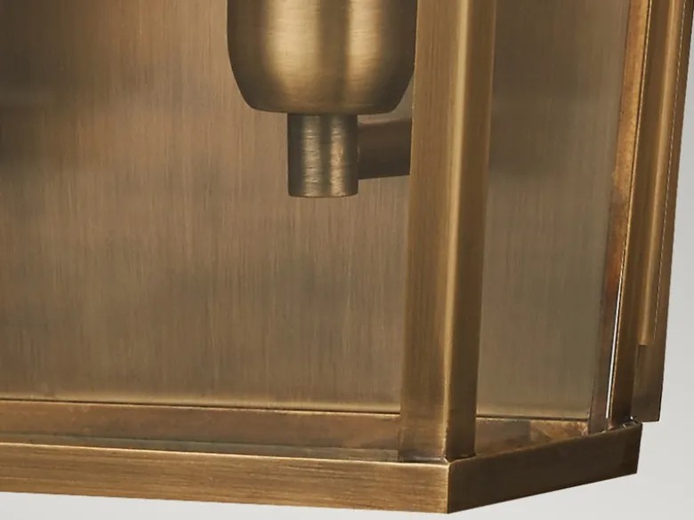 Außenwandleuchte MANSION HOUSE im Landhausstil, Altmessing Höhe 49cm