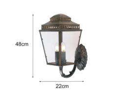 Außenwandleuchte MANSION HOUSE im Landhausstil, Altmessing Höhe 48cm