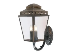 Außenwandleuchte MANSION HOUSE im Landhausstil, Altmessing Höhe 48cm