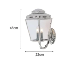 Außenwandleuchte MANSION HOUSE im Landhausstil, Silber Höhe 48cm