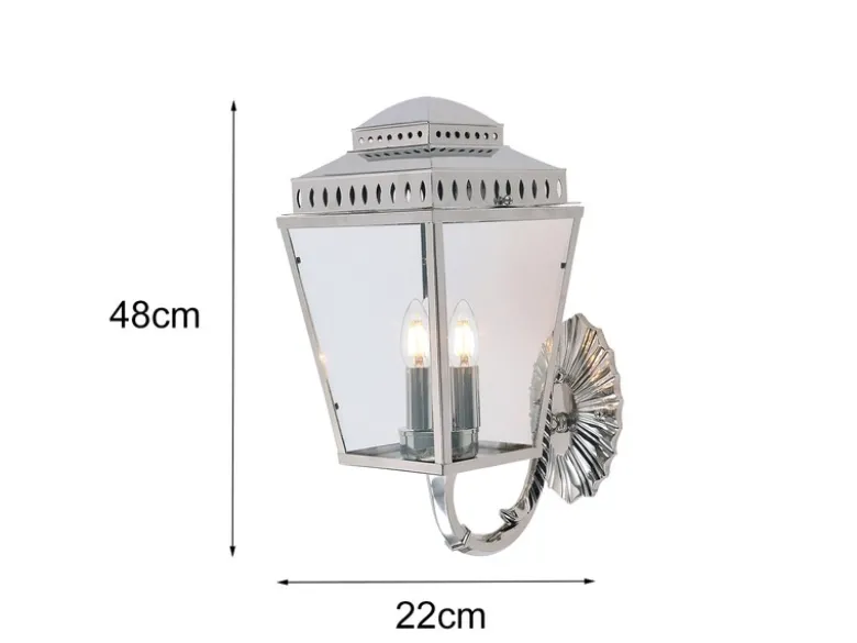 Außenwandleuchte MANSION HOUSE im Landhausstil, Silber Höhe 48cm