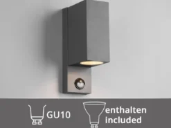 Außenwandleuchte mit Bewegungsmelder, Up and Down Anthrazit eckig mit GU10 LED