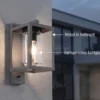 Außenwandleuchte mit Bewegungsmelder & E27 LED Laterne Anthrazit, Höhe 33cm