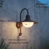 Außenwandleuchte mit Bewegungsmelder & E27 LED Landhausstil Rostoptik, Höhe 45cm