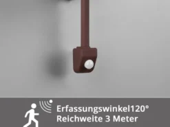 Außenwandleuchte mit Bewegungsmelder & E27 LED Landhausstil Rostoptik, Höhe 45cm