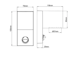 Außenwandleuchte mit Bewegungsmelder, Downlight Anthrazit rund mit GU10 LED