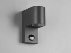 Außenwandleuchte mit Bewegungsmelder, Downlight Anthrazit rund mit GU10 LED
