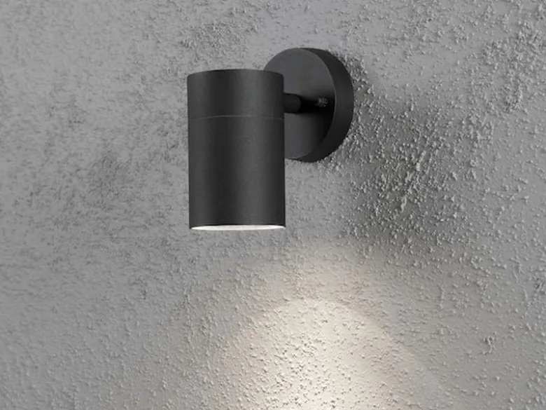 Außenwandleuchte MODENA Downlight, Höhe 12cm, Aluminium Schwarz