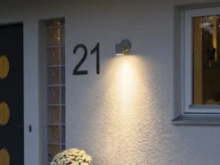 Außenwandleuchte MODENA Downlight, Höhe 12cm, Aluminium Grau