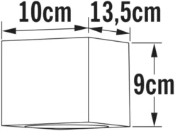 Außenwandleuchte MODENA eckiger Wandspot Up-Down, Höhe 9cm, Grau