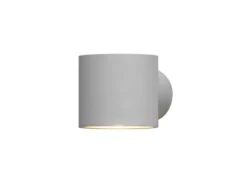 Außenwandleuchte MODENA runder Wandspot Up-Down, Höhe 9cm, Grau
