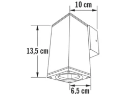 Außenwandleuchte MONZA Downlight, Aluminium Silbergrau, Höhe 13,5cm