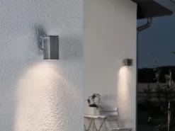Außenwandleuchte MONZA Downlight, Aluminium Silbergrau, Höhe 13,5cm