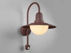 Außenwandleuchte NORMAN mit Bewegungsmelder, Landhausstil Rostoptik, Höhe 45cm