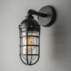 Außenwandleuchte OLBIA aus Aluminium Schwarz & Klarglas, Höhe 33cm