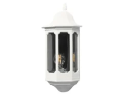 Außenwandleuchte PALLAS Halbschale Aluminium Weiß, Höhe 47cm