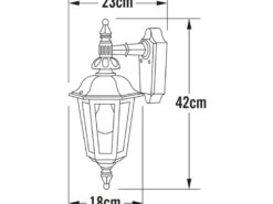 Außenwandleuchte PALLAS Laterne hängend, Alu Weiß, Höhe 42cm