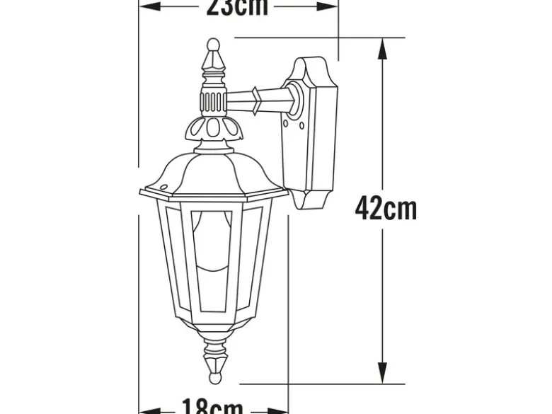 Außenwandleuchte PALLAS Laterne hängend, Alu Weiß, Höhe 42cm