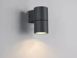 Außenwandleuchte PARANA Downlight Anthrazit geriffelt, Höhe 11cm