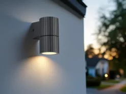 Außenwandleuchte PARANA Downlight Anthrazit geriffelt, Höhe 11cm