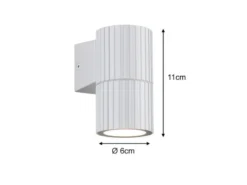 Außenwandleuchte PARANA Downlight Weiß geriffelt, Höhe 11cm