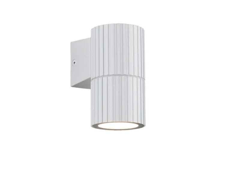 Außenwandleuchte PARANA Downlight Weiß geriffelt, Höhe 11cm