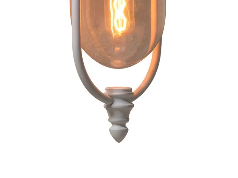 Außenwandleuchte PARMA Landhausstil Laterne hängend, Weiß, Höhe 46cm